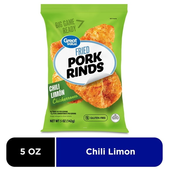 Great Value Chili Limon Flavored Chicharrónes Fried Pork Rinds, 5 oz