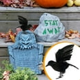 thumbnail image 2 of Halloween Crow Decoration, Realistic Flying Crow Halloween Hand-made Crow Prop Feathered Black Crow Props Raven Scene Birds Decoration for Garden Home Party, 2 of 5