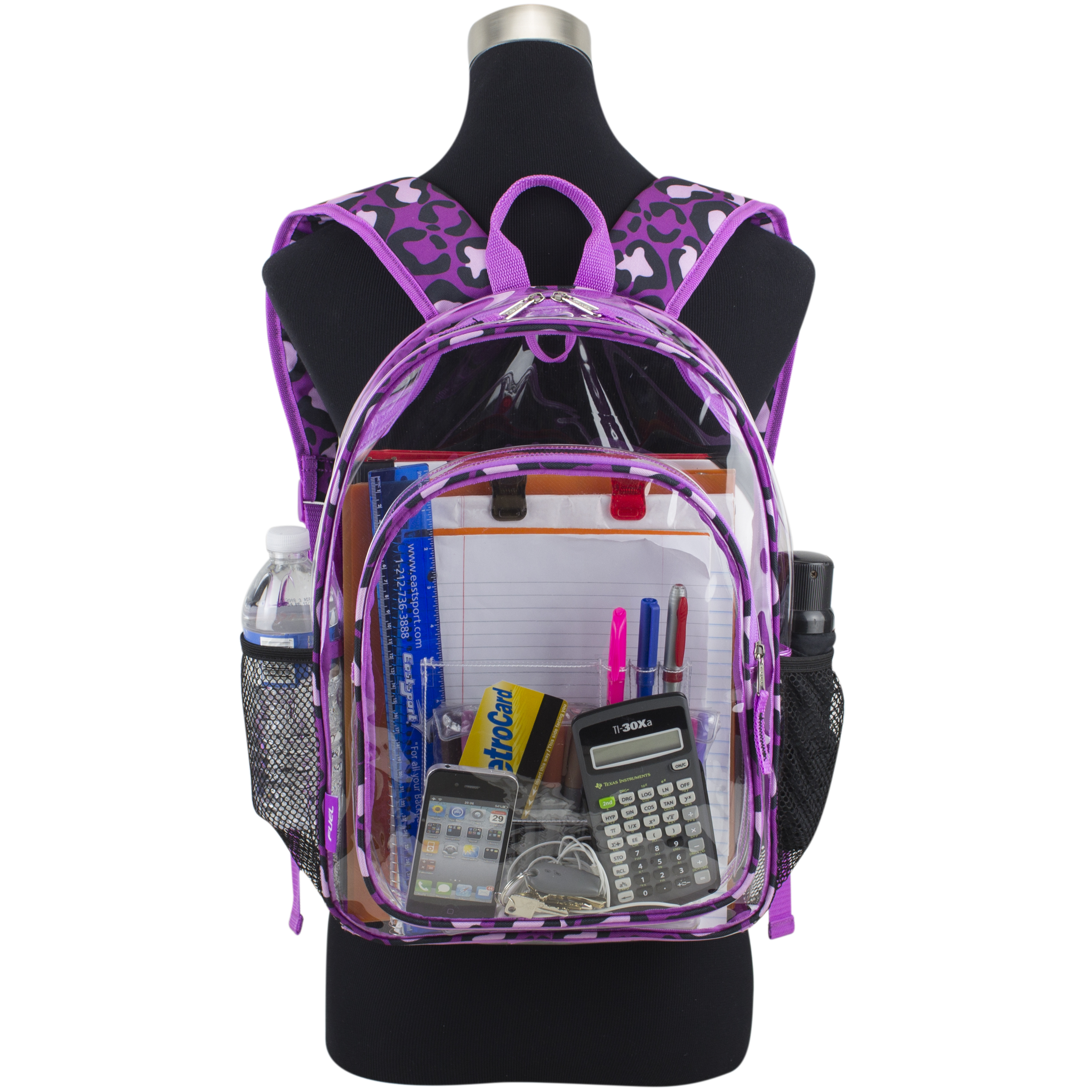 adidas clear backpack purple