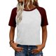 thumbnail image 1 of Camisetas de manga corta de verano para mujeres Moda de manga de raglan Color bloqueado cuello redondo Blusa casual Camisetas de manga corta de mujer Casual, 1 of 8