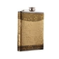 thumbnail image 1 of Flacon Portable en Acier Inoxydable Motif Rétro Bouteille de Vin Whisky pour Hommes et Femmes (Doré), 1 of 9