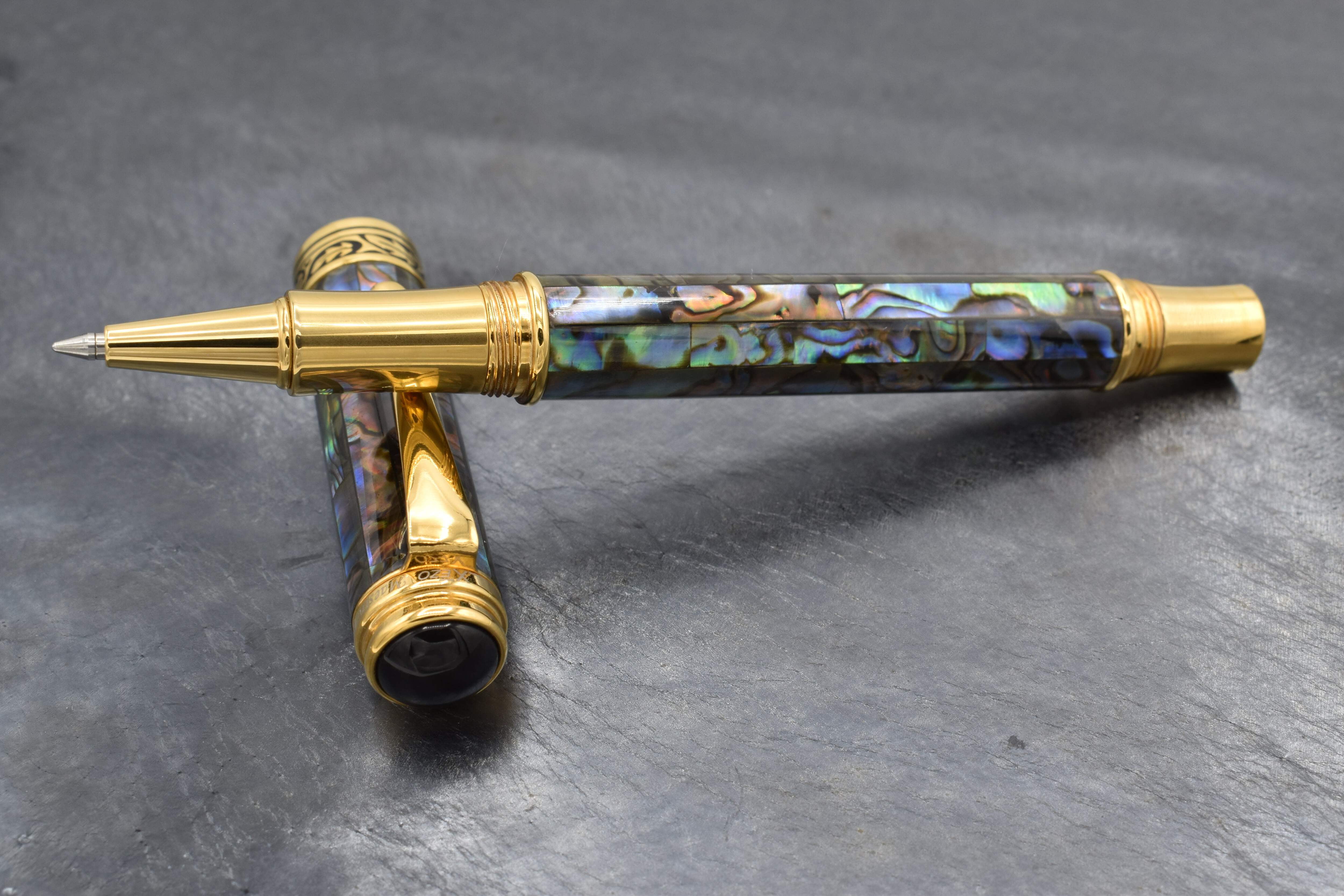 Xezo Xezo Maestro® Paua Abalone Sea Shell Rollerball Pen - 18K Gold Plated