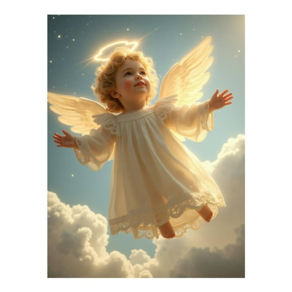 Diamond Art Kit for Adults, Angelic Sky Flight Dreamy Clouds Diamond Painting for Adults Beginners, 5D DIY Diamond Art Painting Kits, Colorful Diamond Painting Craft for Home Decor 12x16