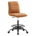 thumbnail image 2 of Modway Ripple Armless Vegan Leather Drafting Chair in Black Tan, 2 of 9