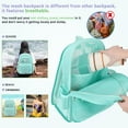 thumbnail image 6 of Soda Candy Mesh Backpack Heavy Duty See Through School Backpacks Transparent Bookbag Semi-Transparent Net Book Bags for Swimming, Beach, Sports, Work, Travel, Green, 6 of 6