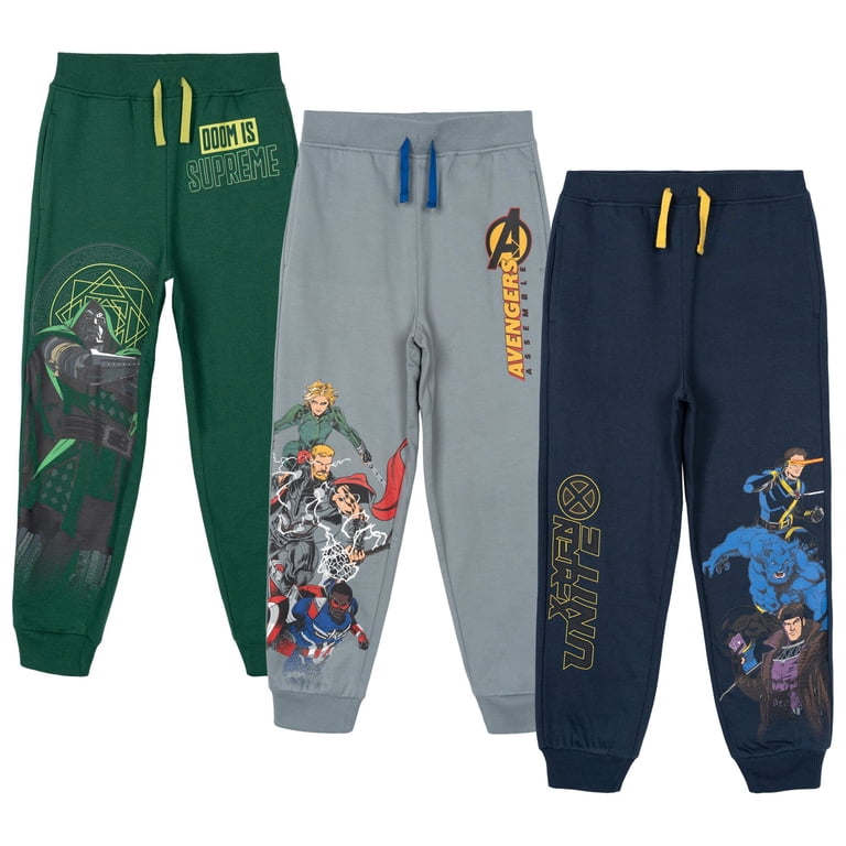 Marvel Comics Little Boys' 3-Pack Fleece Jogger Pants photo 1