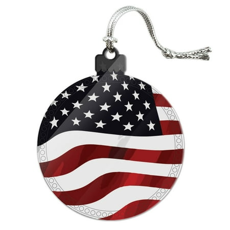 US American Flag Stars and Stripes Waving United States USA Acrylic Christmas Tree Holiday