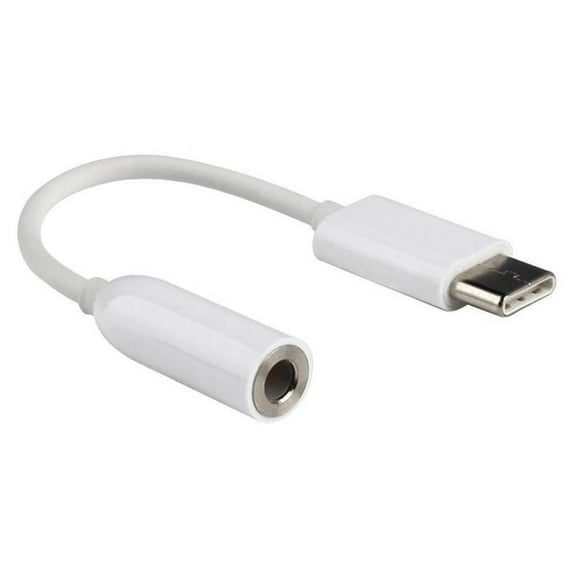 White USB Type C to AUX3.5mm Cable - Earphone Adapter Cable Android USB-C G3A8