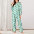 thumbnail image 2 of Fotbe Doggy In Bubble Bath Pattern Long Sleeve Pajama Set for Women,Sleepwear Set,2-piece Loungewear Set,Soft PJs Comfy Nightwear with Pockets -Medium, 2 of 7