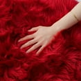 thumbnail image 5 of Lochas Soft Fluffy Rugs Faux Sheepskin Area Rug for Bedroom Bedside Living Room Carpet Nursery Washable Floor Mat,2'x4',Red, 5 of 7
