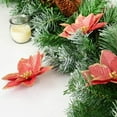 thumbnail image 5 of Christmas Poinsettia Flowers, Viworld 20 Pcs Artificial Flowers Glitter Poinsettia Christmas Tree Ornaments for Christmas Decorations, Red, 5 of 7