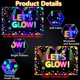 thumbnail image 3 of Telón de fondo fotográfico XJLANTTE Neon Let's Glow Party 1,8 x 1,2 m, 3 of 8