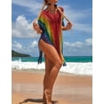 thumbnail image 7 of Alsol Lamesa Women's Bathing Suit Cover Ups Colorful Patchwork Crochet Cover Ups For Swimwear Openwork Tassel Beach Coverup Dresses, 7 of 7