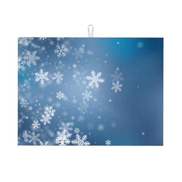 Fotbe Snowflakes1 Alfombrilla de Secado para Cocina con Estampado, 18x24 Pulgadas