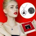 thumbnail image 6 of BGZLEU Valentine's Day Gift for Girlfriend I Love You in 100 Languages Projection Necklace with Preserved Red Real Rose Flowers in Box for Women Mom Wife on Mother's Day, Anniversary, 6 of 8