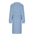 thumbnail image 5 of Fanxing Womens Classic Fleece Robes with Belt Soft Fuzzy Plush Bathrobes for Ladies Winter Warm Spa Housecoat Light Blue S, 5 of 8