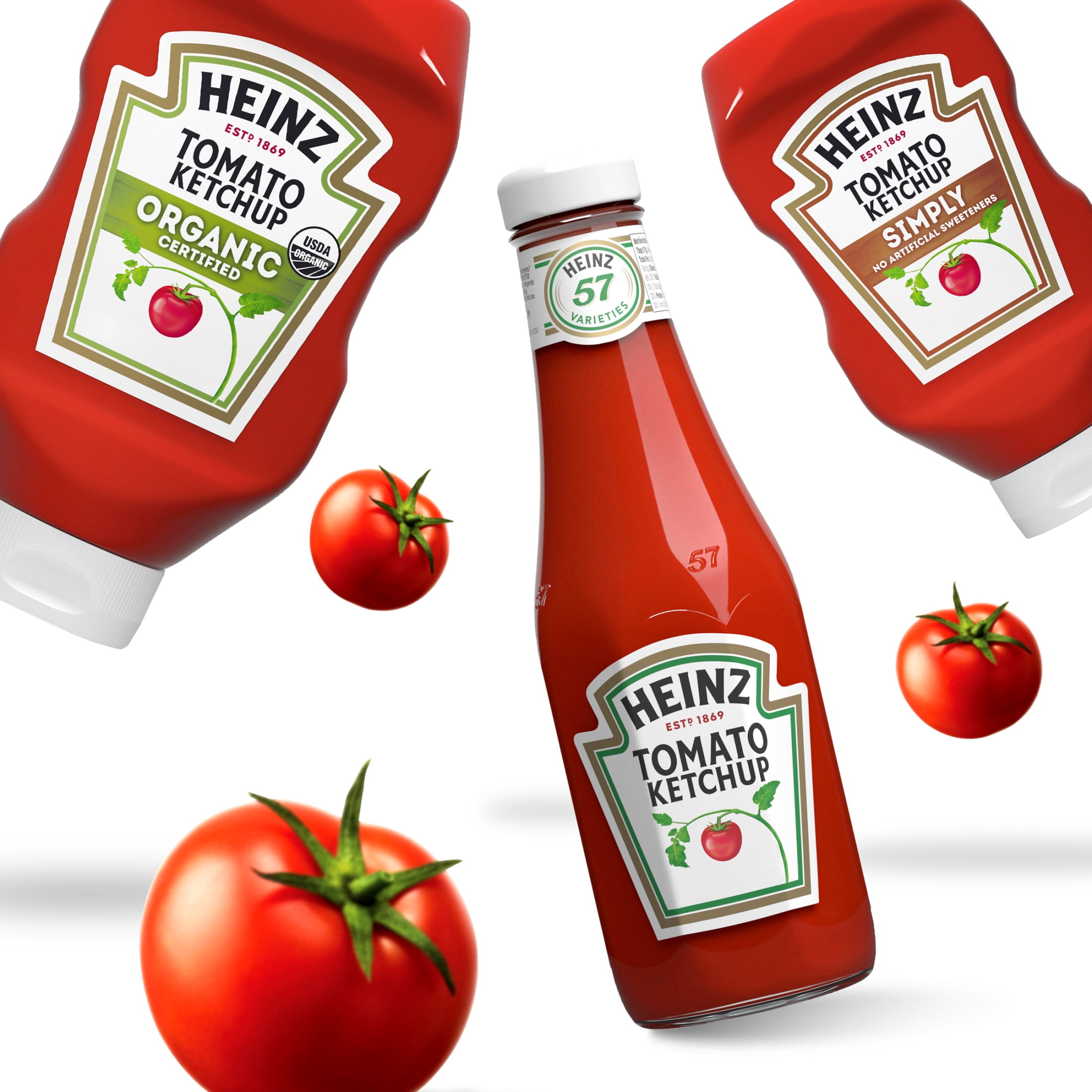 Heinz Tomato Ketchup Glass Bottle, 1 Bottle, for Easy Sharing and Easy Serving, Gluten-Free, 14 oz