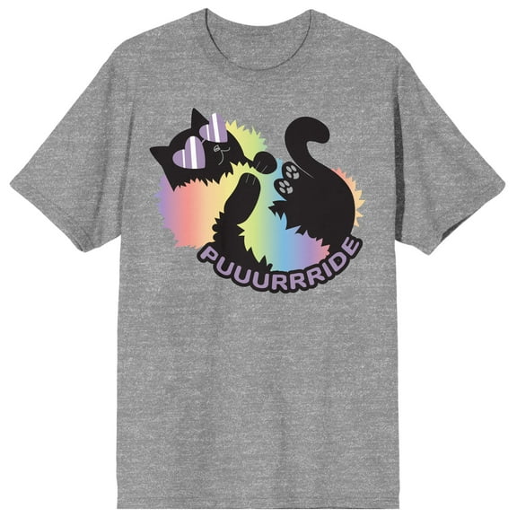 Pride Puuurrride Men's Gray Heather T-shirt-Medium