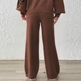 thumbnail image 6 of HongQid Womens Knit Lounge Pant High Waisted Sweater Pants Floral Embroidered Pants Wide-Leg Trousers Long Loose Casual Pants, 6 of 6