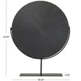 thumbnail image 4 of 18" x 23" Black Wooden Textured Round Disk Starburst Sculpture with Stand, by CosmoLiving by Cosmopolitan, 4 of 13