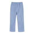 thumbnail image 6 of FUNUONY Women's Linen Cropped Pants Ankle Capris Straight Leg Trousers Fashionable Casual Buttons with Pockets Cotton and Linen Loose Trousers Cropped Trousers Striped Cotton and Linen Pants Blue L, 6 of 9