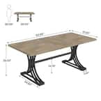 Tribesigns 63'' Executive Desk, Rustic Computer Desk with Gray Tabletop and Stylish Metal Legs