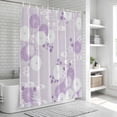 thumbnail image 6 of Purple White Floral Shower Curtain, Waterproof Shower Curtains for Bathroom, Spring Botanical Leaves Farmhouse Washable Fabric Bathtub Curtain Set Bath Decor with 12 Hooks 48"x72", 6 of 8