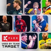 Target Darts K-Flex Integrated Dart Flights and Shafts, Short Stem (19mm), No.6 Flight, 9-pack Bundle, Black, White & Clear | Kflex 2 In 1 Flight and Stem, Professional Darts Accessories