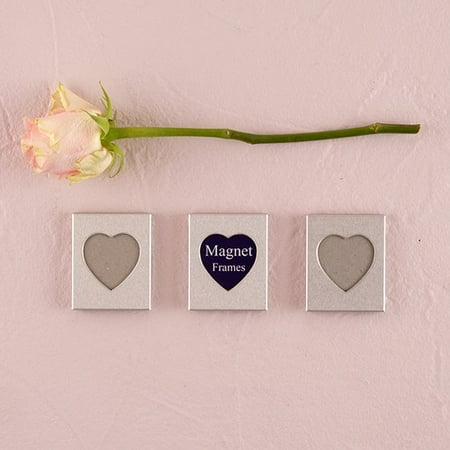 Mini Magnet Back Heart Photo Frame Wedding Favors Set of 3
