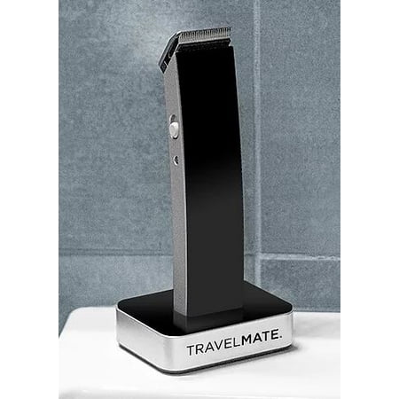 TravelMate Beautiful Modern Black Matte  Finish Hair Clipper Kit - Ultra-sleek Hair, Body, Mustache, and Beard Trimmer - AC Adapter, Base Dock, Trimming Attachments Included