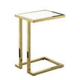 thumbnail image 6 of Posh Living Luane Modern C-Shape Stainless Steel End Table in White/Gold, 6 of 10