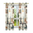 thumbnail image 7 of Yayeee Window Curtains Light Filtering 63"x42" Grommet Panel Pair Home Living Room Decor, Cats Reading Pattern, 7 of 7