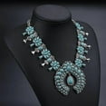 thumbnail image 4 of Women Boho Vintage Silver Statement Necklace Turquoise Stones Jewelry Chokers Neckalce, 4 of 4