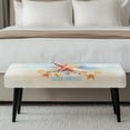 thumbnail image 5 of Chririnla Long Bench Slipcover with Beach Starfish Pattern, Polyester Spandex Elastic Soft Fabric for Dining Bedroom and Living Room, 5 of 9