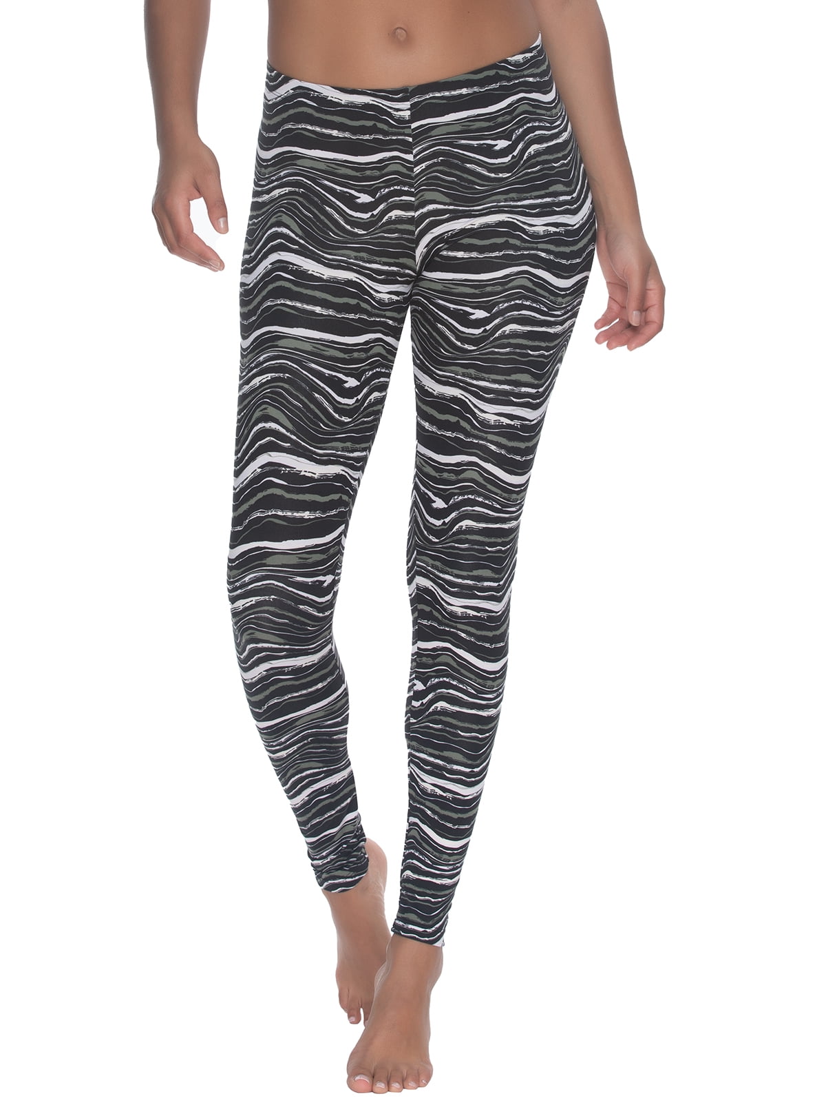 Felina Velvety Super Soft Lightweight Leggings 2-Pack - For Women - Yoga Pants, Workout Clothes (Black Wave Black, Large)