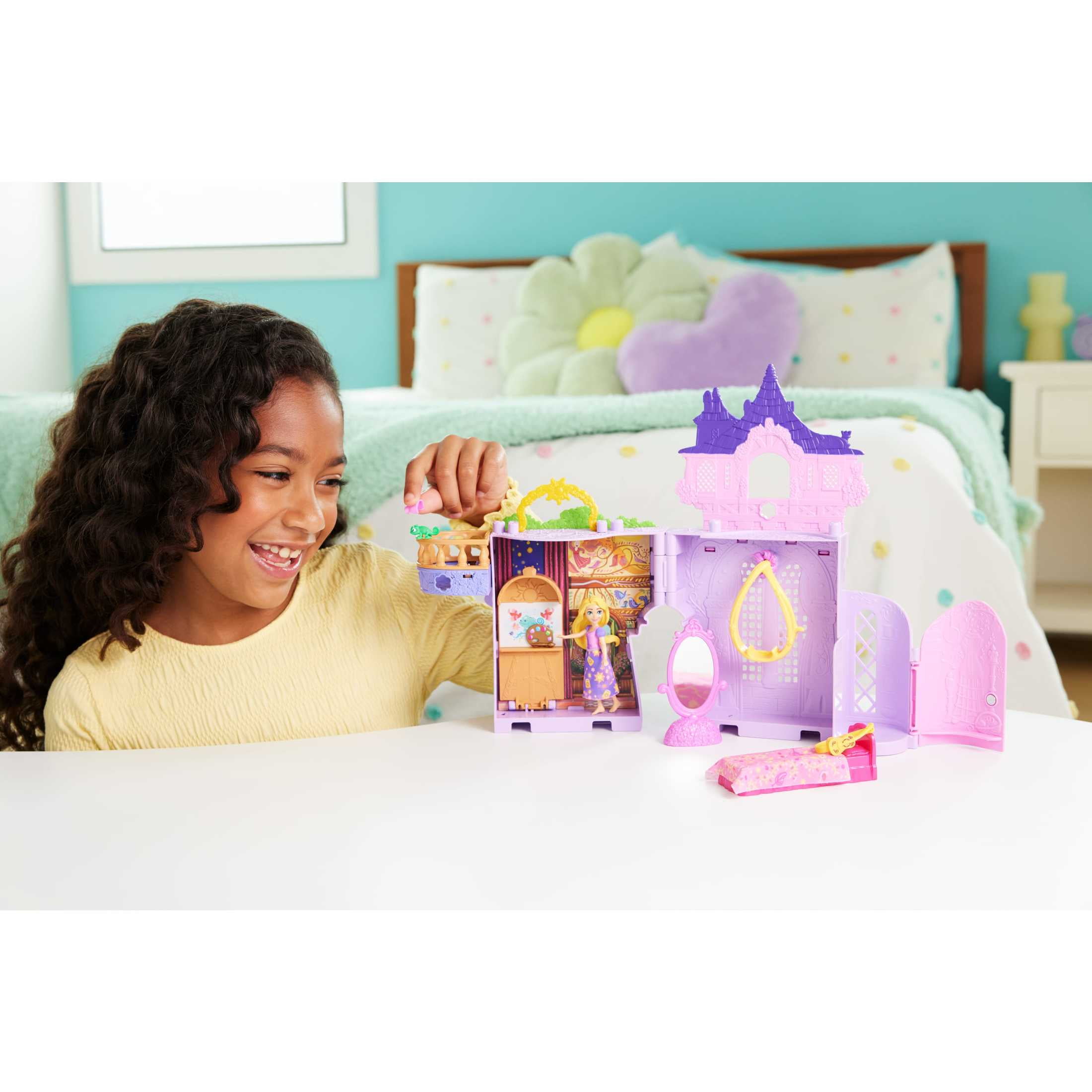 Disney Princess Rapunzel Storytime Stackers Doll House, Small Doll, Pascal Figure & 7 Accessories