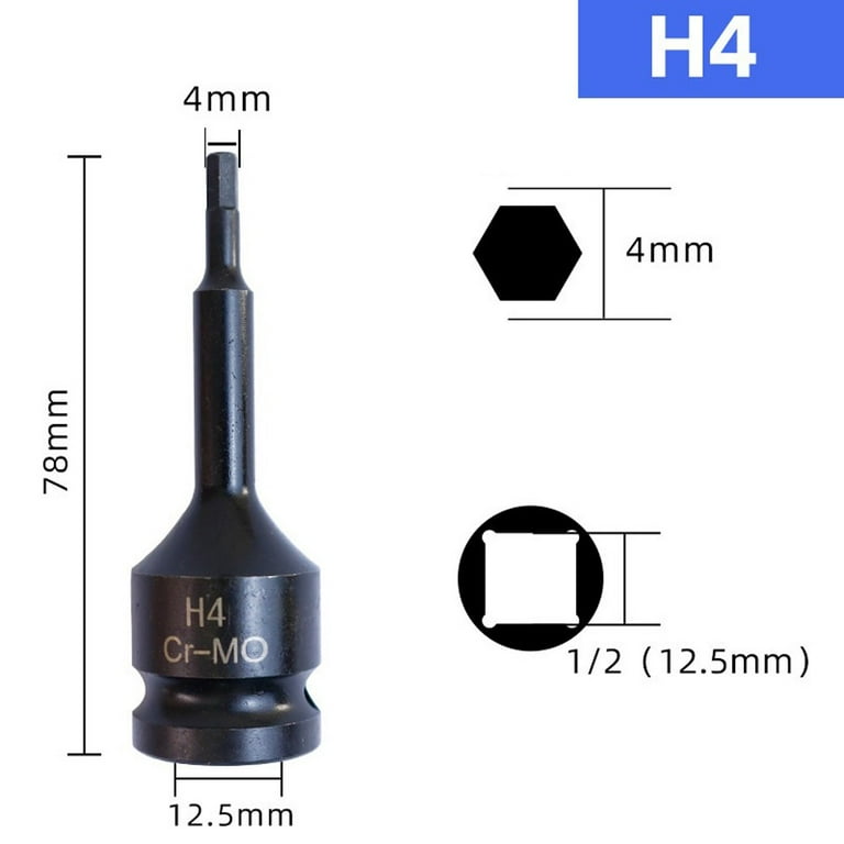 Electric Drill Socket Adapter Air Impact Wrench Hex Head Socket 12.5mm Adapter H4 Walmart