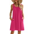 thumbnail image 1 of HOTOUCH Robe Femme 2024 Été Décontractée Robe T-Shirt Couverture de Plage Sans Manches Robe Débardeur avec Poches, 1 of 6