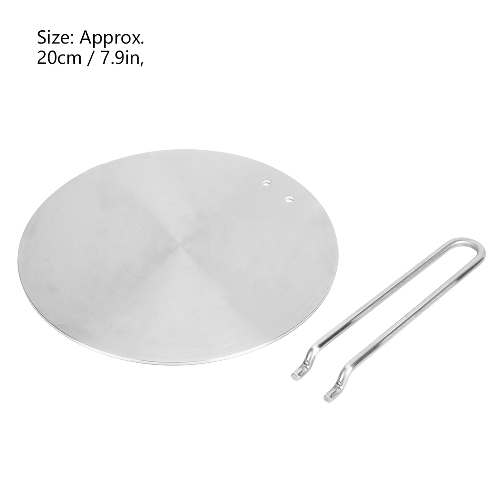 Riousery Stainless Steel Heat Diffuser Induction Plate Adapter Converter for Gas Electric Cooker 7.9 inches / 20 cm Silver