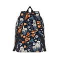 thumbnail image 2 of Rateoe Cute ghost in the flowers Pattern Canvas College Laptop Backpack,Travel Daypack,Durable Rucksack Travel Notebook Bag School Backpack Book Bag for Men Women-Medium, 2 of 7