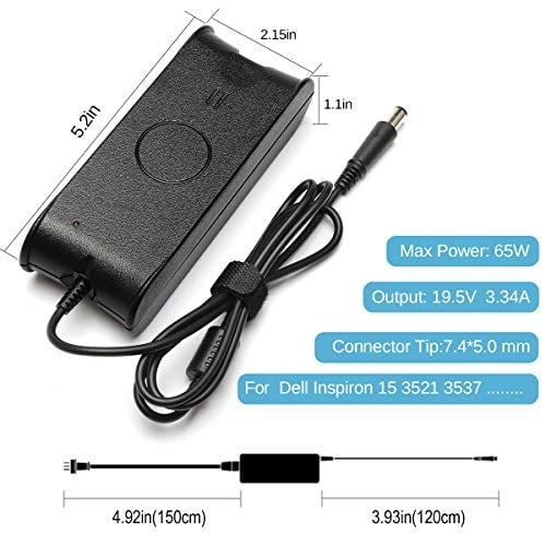 19.5V 3.34A 65W Adaptador de CA Cargador de computadora portátil Reemp
