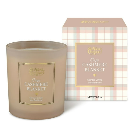 Old World Christmas Soy Wax Blend Candle, Cozy Cashmere Blanket, 8oz