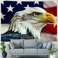 thumbnail image 4 of Nawypu American Flag Tapestry, USA Bald Eagle Stars and Stripes Flag Hippie Tapestry Wall Hanging for Bedroom, Independence Day Fourth of July Tapestries Poster College Dorm Home Decor, 4 of 6