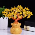 thumbnail image 1 of Chino Lucky Tree Esculturas Bonsai Fortune Trees Adornos de Fortuna para Decoración Dormitorio pequeña sala Muebles de Escritorio Cristal amarillo Macarena Estatua del árbol de la suerte, 1 of 8