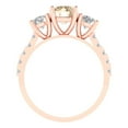 thumbnail image 4 of Clara Pucci 14K Rose Gold Solid Gold Morganite Three-Stone Anniversary Ring for Women - 1.97 cttw Round Cut, 4 of 8