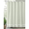 thumbnail image 2 of Shower Curtain Green Stripe Bathroom Curtains with Hooks, Waterproof Fabric Stripe Sage Green Bath Shower Curtains Set for Bathroom Bathtubs Decor 36x72 Inch, 2 of 8