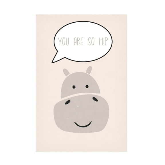 Trademark Fine Art Sarah Manovski Hippo nursery print Canvas Wall Art