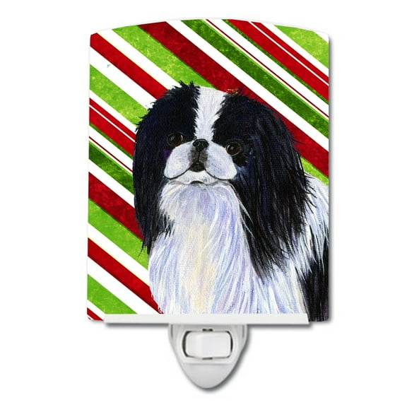 Caroline's Treasures SS4536CNL Japanese Chin Candy Cane Holiday Christmas Ceramic Night Light, 6x4x3", multicolor
