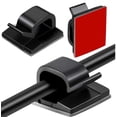thumbnail image 3 of GOTH Perhk Mini soporte de cable autoadhesivo, clips de cable pequeños negros, abrazaderas de cable autoadhesivas para el hogar, oficina, coche, jardín, gestión de cables (100 unidades) Vhermosa LKX-0922, 3 of 8