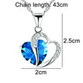 thumbnail image 5 of Jiaroswwei Pendant Necklace Cubic Zirconia Inlaid Jewelry Gift Heart Shape Women Fashion Pendant Necklace for Daily Life, 5 of 8